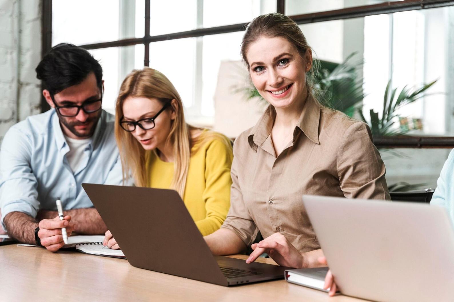 Financial planning session with documents and laptop